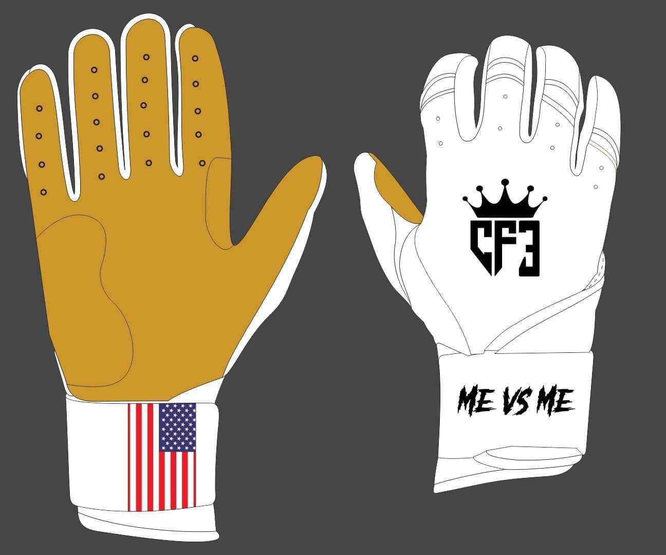 Batting Gloves Long Cuff - Classic White CF3 Batting Gloves