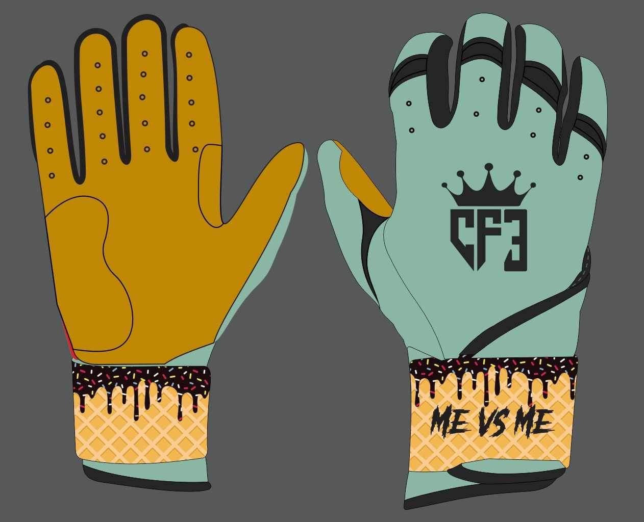 Batting Gloves Long Cuff - Mint Drip